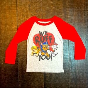 Nickelodeon Brand Paw Patrol Valentine’s Day Themed Boys 4T Long Sleeved Shirt